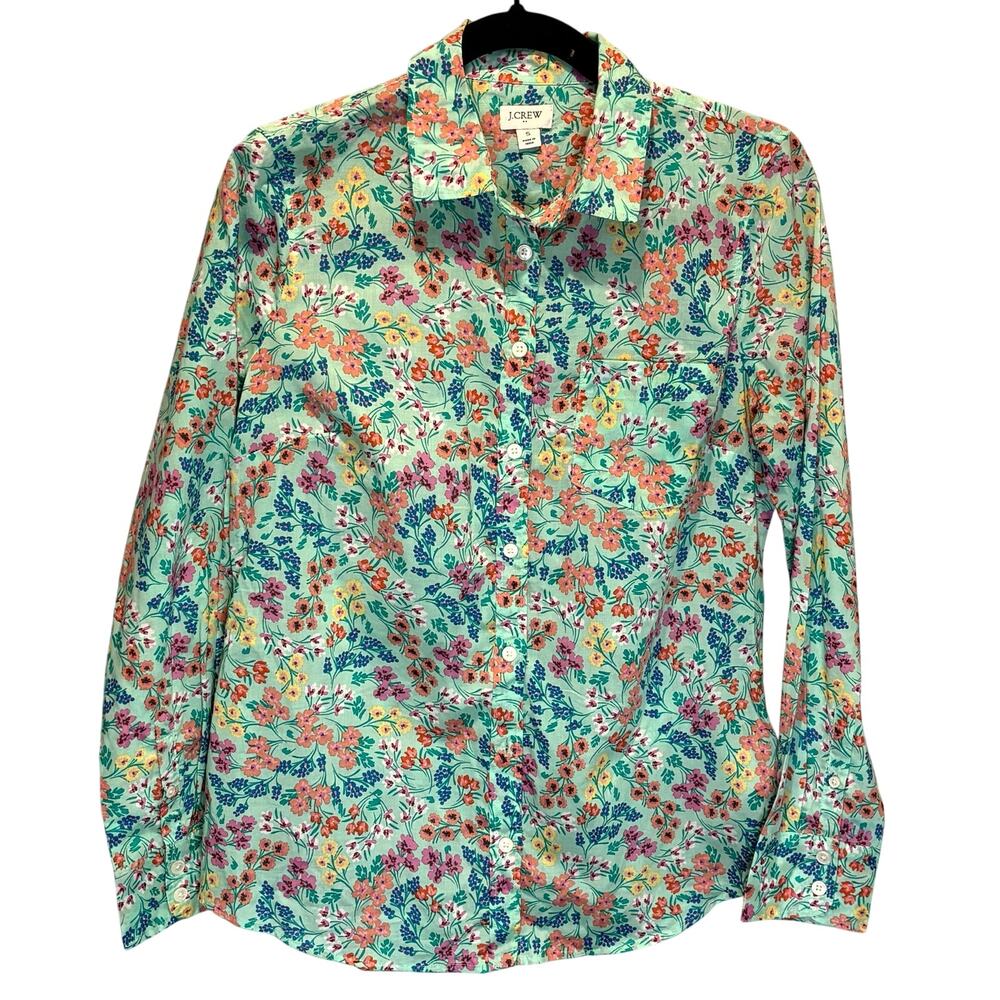 J Crew Factory Floral Cotton Shirt in Signature Fit - size Small